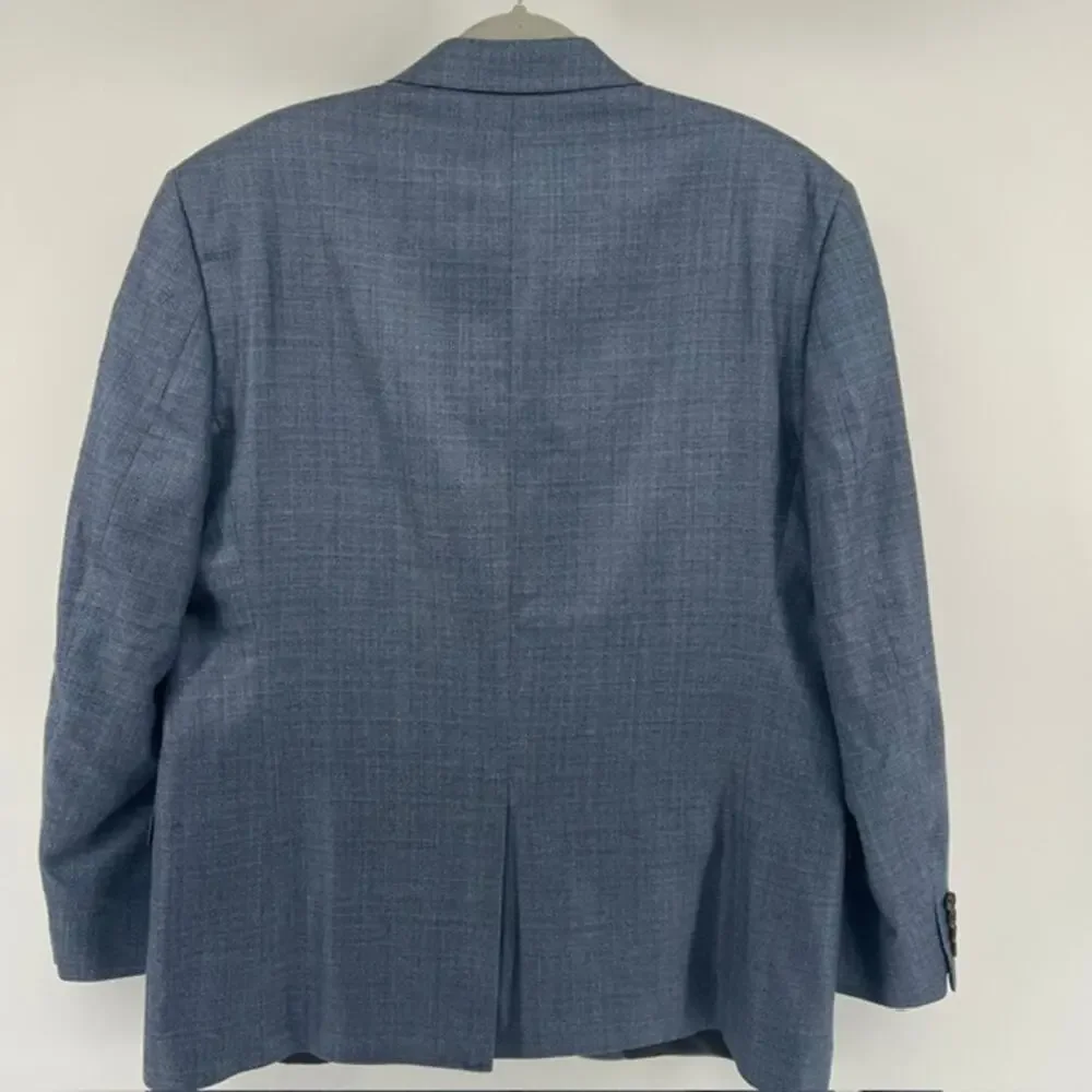 Lauren Ralph Lauren Wool Silk Blazer Sport Coat Mens 44R Heather Blue Two Button
